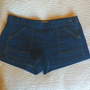 French Connection flat front side zip denim shorts Sz 8
